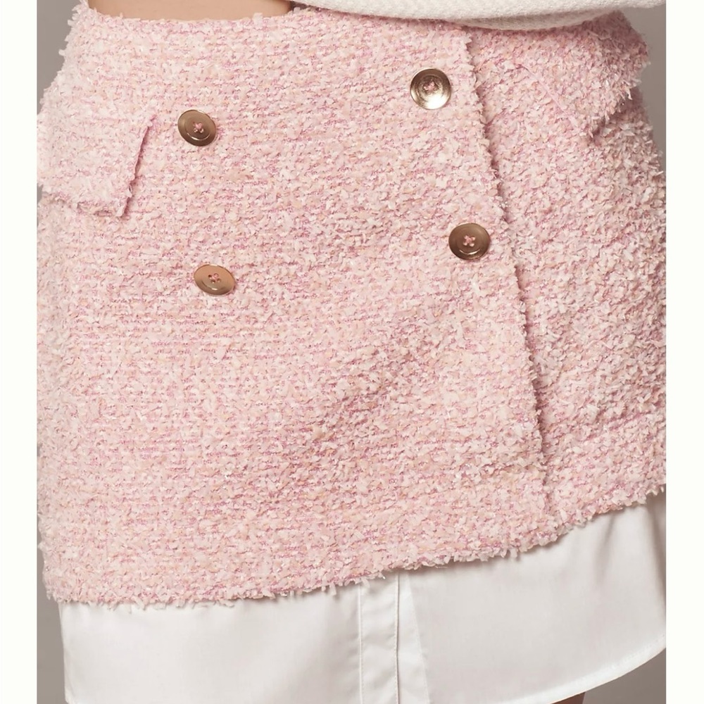 Maeve Tweed Mini Skirt -Pink Combo - Anthropology - Picture 2 of 3
